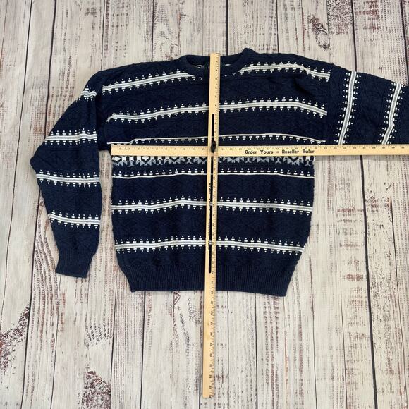 Jantzen Nordic Fair Isle Crewneck Pullover Sweater Men’s XL Blue - Picture 11 of 11